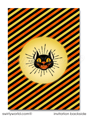 Vintage Kitsch Digital 1950s MCM Mid-Century Retro Halloween Costume Party Invitations