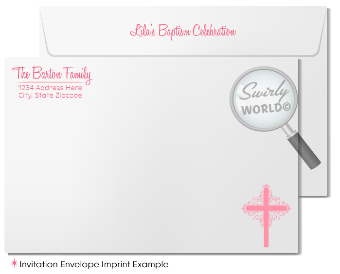 1950s Baby Girl Vintage Retro Baptism Invitation & Thank You Card Set - Digital Download