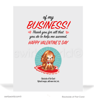 Vintage 1950s-Style Valentine’s Day Card – Victorian Girl with Heart, Retro Pink Background, and "You Are the Heart" Message