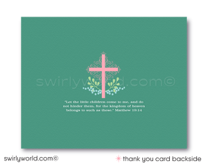 Girls' Vintage Botanical Floral 1st First Holy Communion Invitation Digital Download