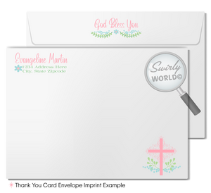 Girls' Vintage Botanical Floral 1st First Holy Communion Invitation Digital Download