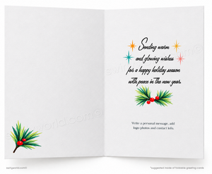 Mid Century Modern Christmas Vintage Holiday Cards – Atomic Starburst Design