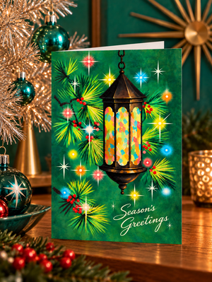 Mid Century Modern Christmas Vintage Holiday Cards – Atomic Starburst Design