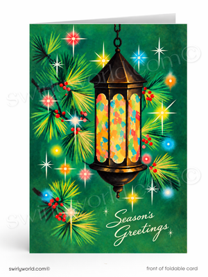 Mid Century Modern Christmas Vintage Holiday Cards – Atomic Starburst Design