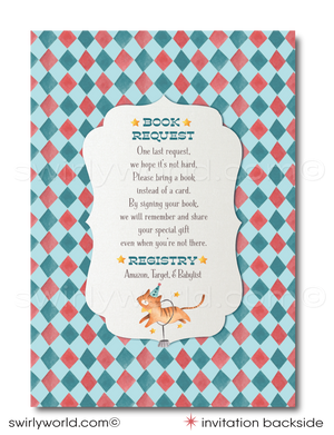 French Vintage Carnival Circus Baby Shower Invitation and Thank You Card Set Digital Download