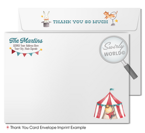French Vintage Carnival Circus Baby Shower Invitation and Thank You Card Set Digital Download