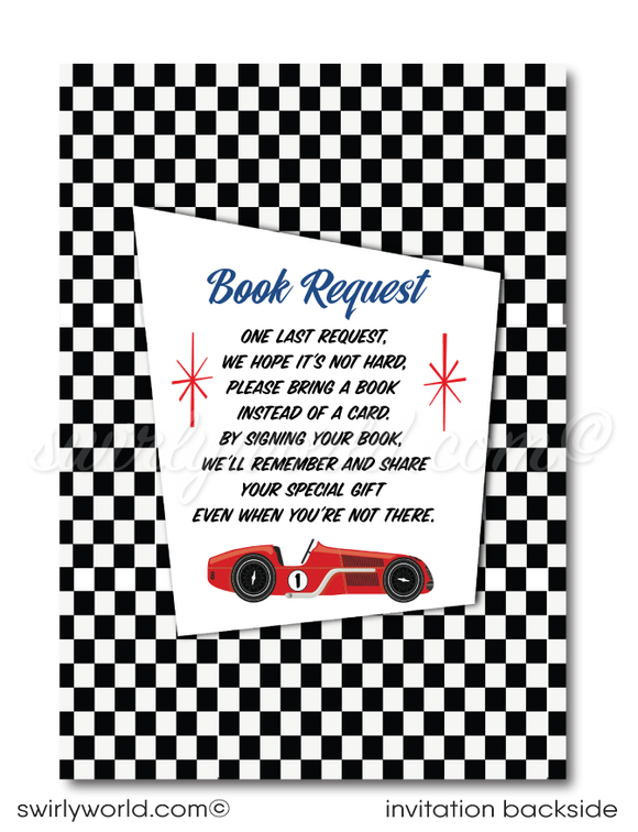 Retro Vintage Planes, Trains, and Automobiles' Cars 1st Birthday Boy Printed Invitations