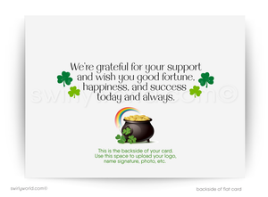 Custom St. Patrick’s Day Card – Vintage-Inspired Business Greeting with Shamrocks & Retro Calligraphy