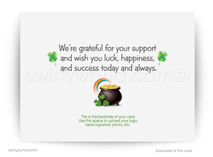 Custom St. Patrick’s Day Greeting Card – Vintage Argyle & Shamrocks Business Client Marketing