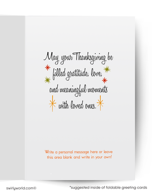 Greeting card with Thanksgiving message and space to write a personal message.