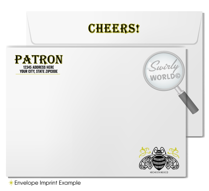 El Patrón Tequila Liquor Label Birthday Party Invitation Digital Download for Men