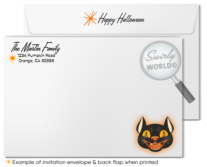 Vintage 1950s Retro Mid-Century Modern Retro Halloween Party Invitation Digital Download