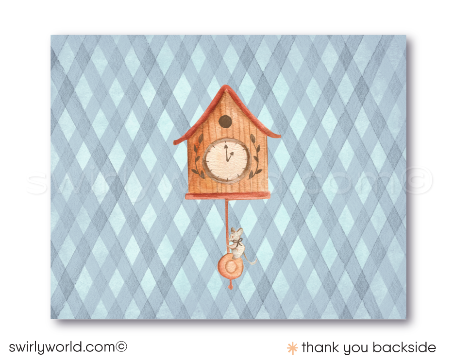 Mother Goose Nursery Rhymes Baby Shower Invitation and Thank You Card Digital Download Bundle