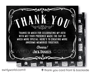 Cheers for Forty Years Jack Daniel's Whiskey Label Digital 40th Birthday Invitations for Guys