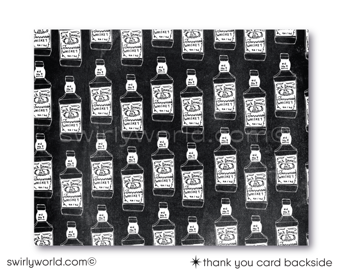 Cheers for Forty Years Jack Daniel's Whiskey Label 40th Birthday Invitations for Guys