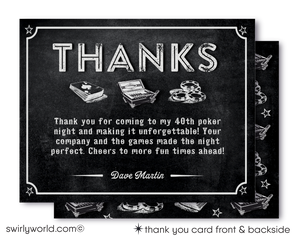 Vintage Cheers for Forty Years Cigar and Poker Casino Cigars 40th Birthday Invitations for Guys