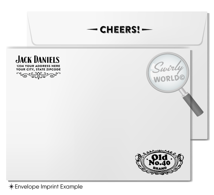 Cheers for Forty Years Jack Daniel's Whiskey Label 40th Birthday Invitations for Guys