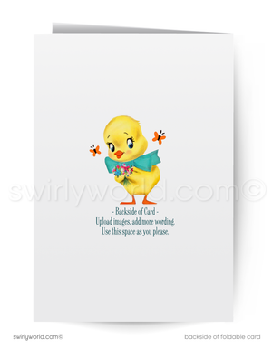 Vintage Spring Card – Kitschy Skunk in Blooming Forest, 1950s-1960s Retro Woodland Design