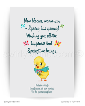 Vintage Spring Card – Kitschy Skunk in Blooming Forest, 1950s-1960s Retro Woodland Design