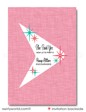 "One Last Fling Before The Ring" Rockabilly Pin-up Girl Bachelorette Party Printed Invitations