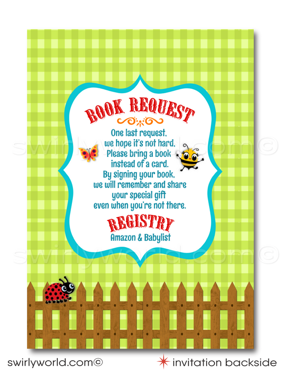 Invite joy with Swirly World's Farmer Barnyard Baby Shower Invitation set! Featuring a cow, lamb, pig, bee, and ladybug, this gender-neutral printed invitation sets a festive farm atmosphere. Includes invitations, thank you cards, and envelopes, all customizable for a charming celebration of your little one.