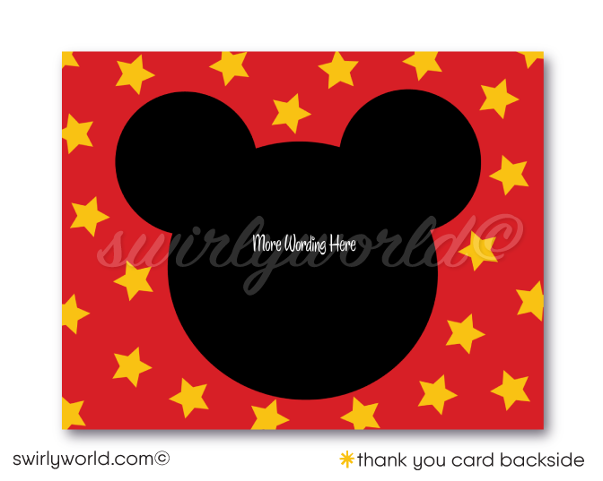 Vintage Mickey Mouse First 1st Birthday Party Invitation Digital Download for Girl or Boy