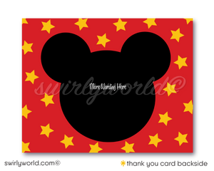 Vintage Mickey Mouse First 1st Birthday Party Invitation Digital Download for Girl or Boy