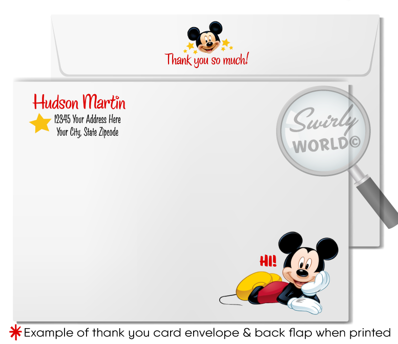 Vintage Mickey Mouse First 1st Birthday Party Invitation Digital Download for Girl or Boy