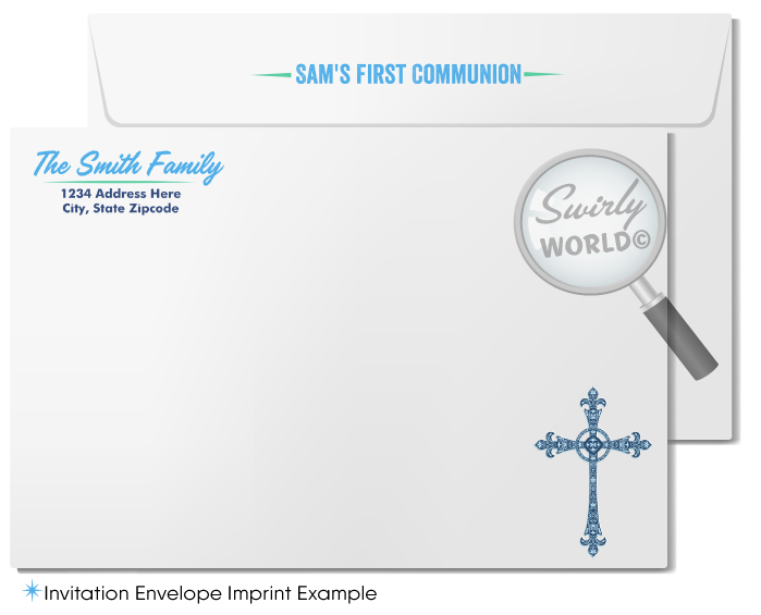 Vintage Style First Holy Communion Invitation Set for Boys - Digital Download, Editable & Customizable for Baptism and Confirmation