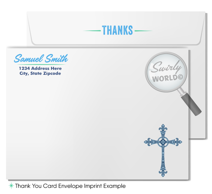 Printed First Holy Communion Invitation Set for Boys - Vintage Retro Design, Editable for Baptism & Confirmation