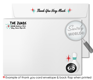 Retro Bowling 1950s Mid-Century Wedding Engagement Party Invitation Digital Download