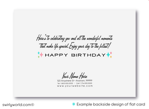 Exclusive Retro Mid-Century Modern Happy Birthday Business Greeting Card