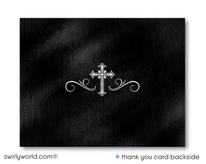 Cool Retro Modern First 1st Holy Communion Invitation and Thank You Card Digital Download