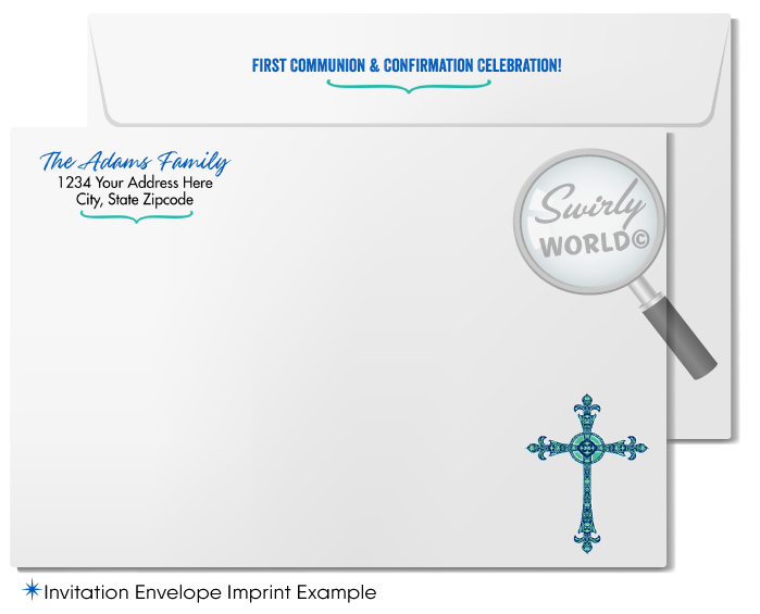 Dual Sacrament Invitation Set - First Holy Communion & Confirmation, Editable Vintage Watercolor Design, Includes Thank You Cards