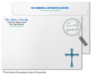 Dual Sacrament Invitation and Thank You Set - First Holy Communion & Confirmation, Editable Watercolor Design