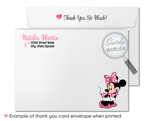 Minnie Mouse "Oh-Twodles" Pink Polka-dot Birthday Party Printed Invitation Set