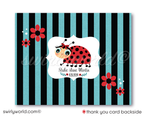 Celebrate your little ladybug's first milestone with our Ladybug Theme Invitation Set. This digital download features charming red and black polkadot ladybugs against a shabby chic vintage background. Includes invitations, thank you cards, and matching envelopes. Customize easily with Corjl. Perfect for a memorable first birthday!