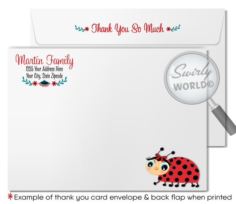 Celebrate your daughter's first year with our Ladybug 1st Birthday Invitation Design. Featuring retro kitsch ladybugs, shabby chic patterns, and vintage fonts, this charming set includes invitations, thank you cards, and matching envelopes. Crafted with care, it promises a memorable celebration filled with love and laughter.