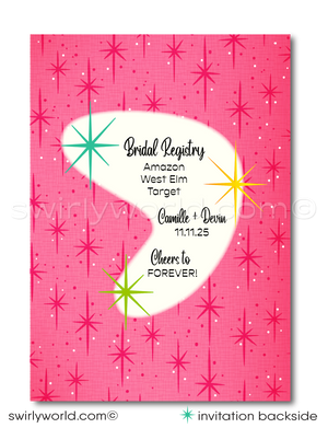 Retro 1950s Pin-Up Shabby Chic Rockabilly Bridal Shower Tea Party Invitation Digital Download