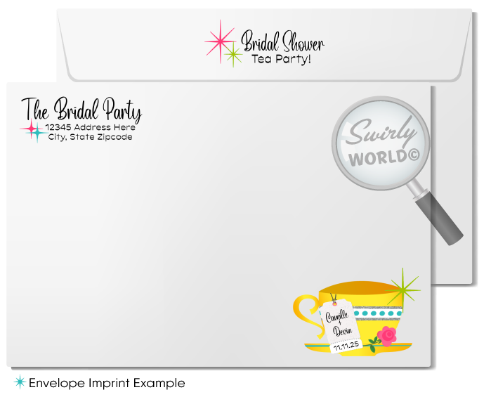 Retro 1950s Pin-Up Shabby Chic Rockabilly Bridal Shower Tea Party Invitation Digital Download