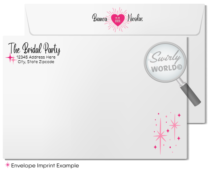 1950s-1960s Retro Mid-Century Mod Pink Pin-Up Girl Bridal Shower Invitation Digital Download