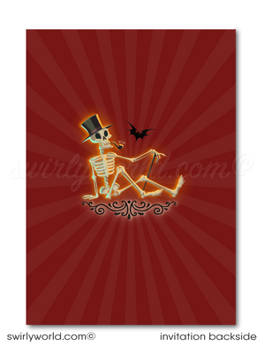 Adult Halloween Booze & Booze Vintage Cocktail Party Invitation Printable Digital Download