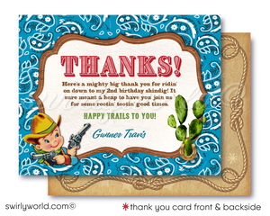 Vintage 1950s Cowboys and Indians Country Western Buckaroo Birthday Invitations for Boys