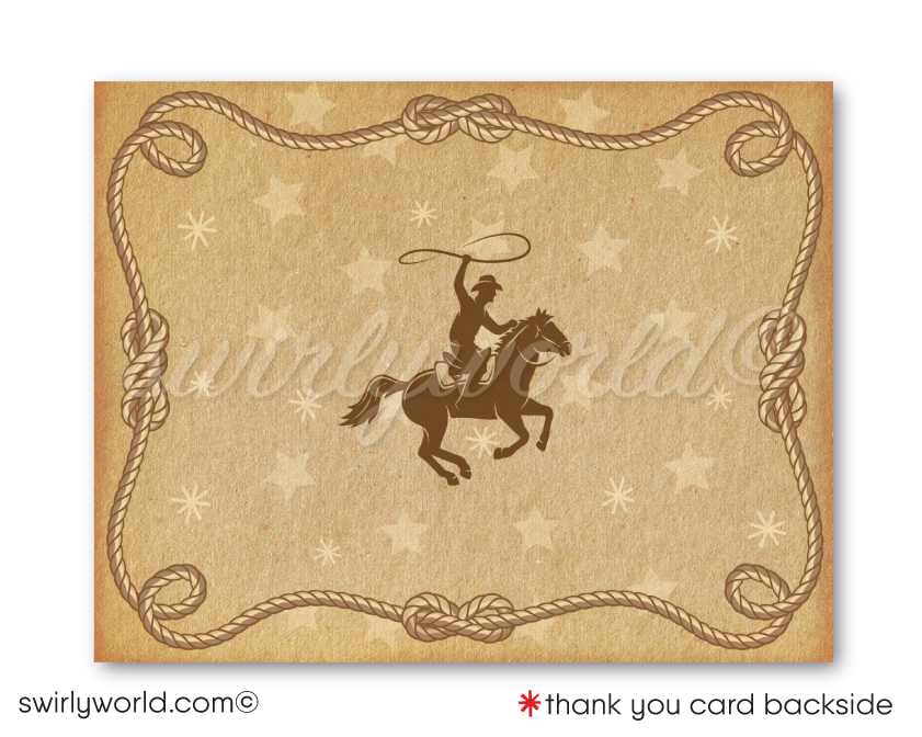 Vintage 1950s Cowboys and Indians Country Western Buckaroo Birthday Invitations for Boys