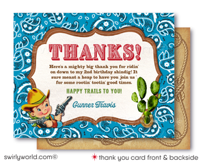 Vintage 1950s "Cowboys and Indians" Country Western Birthday Party Invitations for Boys
