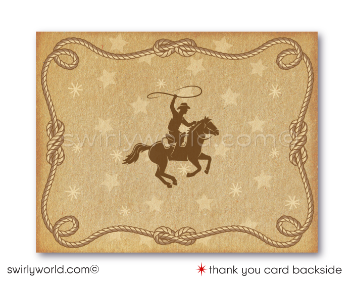 Vintage 1950s "Cowboys and Indians" Country Western Birthday Party Invitations for Boys