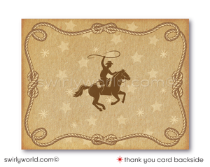 Vintage 1950s "Cowboys and Indians" Country Western Birthday Party Invitations for Boys