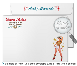 Retro Rockabilly 1950's Western Pinup Cowgirl 50th Birthday Party Invitation Digital Download