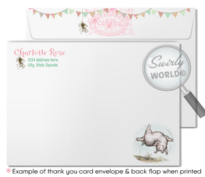 Vintage Charlotte's Web Baby Shower Invitation Set - Classic Barnyard Theme with Envelopes & Thank You Cards