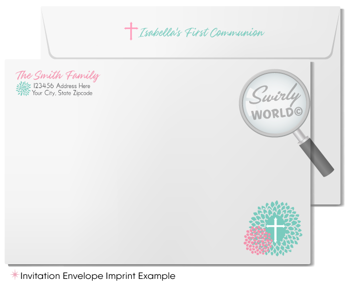 Vintage Floral First Holy Communion Digital Invitation - Editable Watercolor Design for Baptism & Confirmation